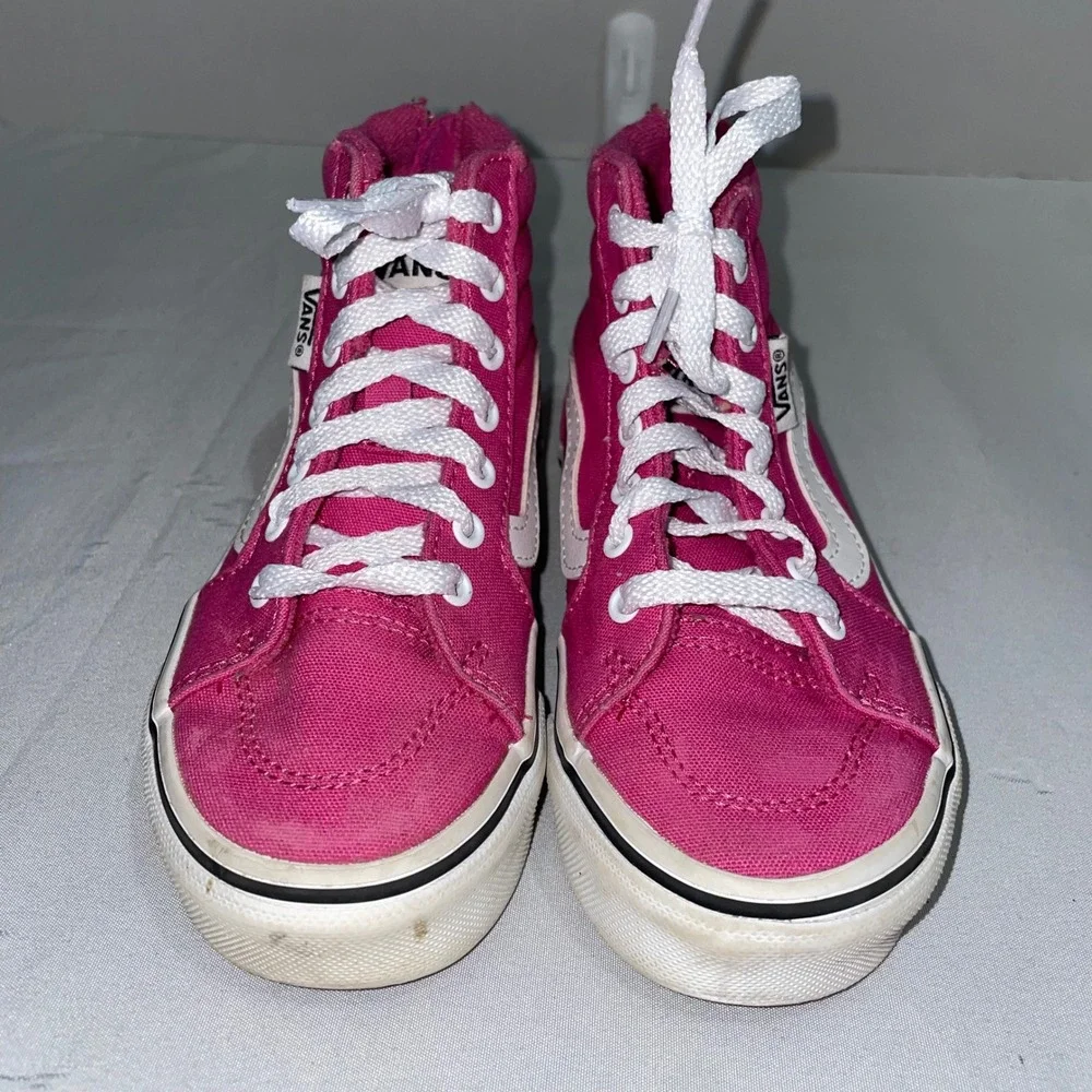 Vans‎ Sk8-Hi Zip Pink High Top Sneakers Kids Size 11 Missy Canvas Skate Shoes